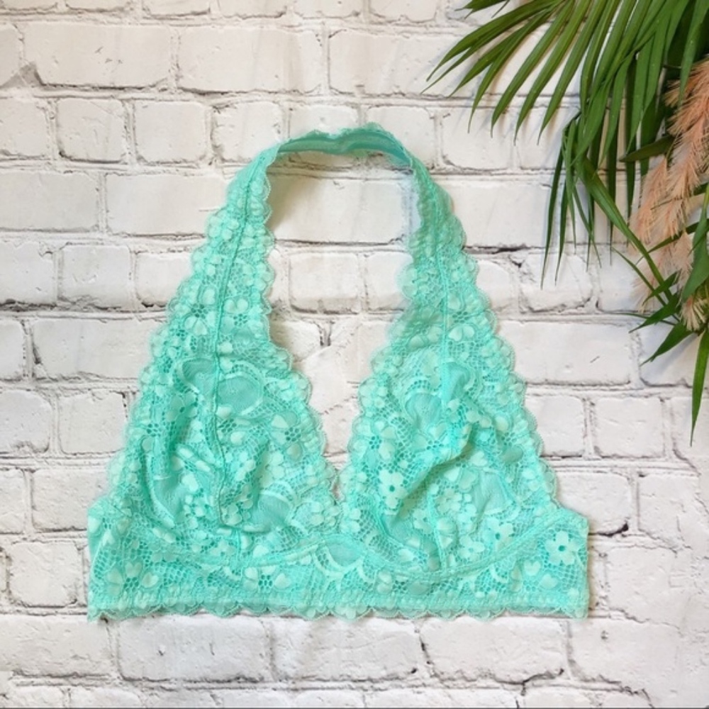 NWOT Free People Galloon Lace Halter Bralette Medium